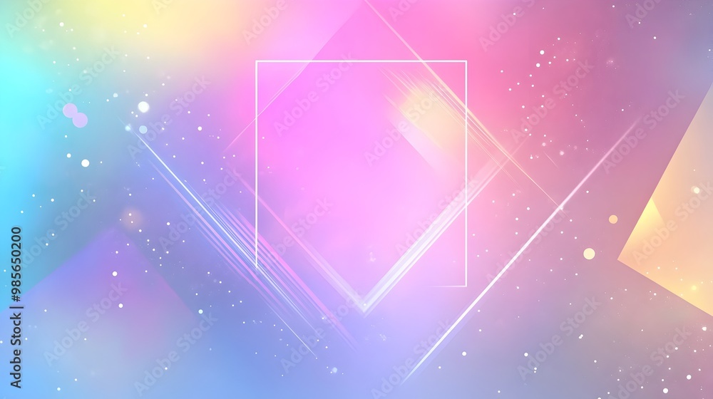 Poster elegant geometric frame with soft gradient color and subtle light effects for modern copy space