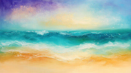 Blended gradient of ocean waves in soft strokes