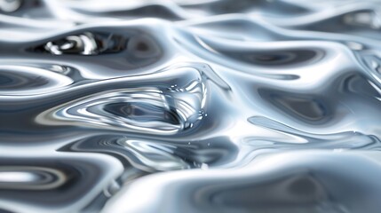  Silver Liquid Chrome Background Shiny Metal Waves