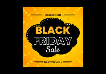 Modern Black Friday banner with a yellow background