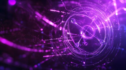 Fototapeta premium Captivating Cosmic Energy Vortex - Abstract Digital Fractal Glow Backdrop