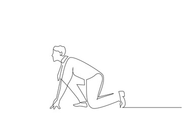 businessman road future career target path business life one line art design vector