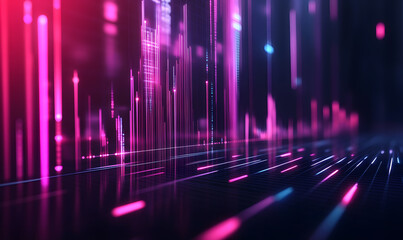 Futuristic Stock Market Chart with Glowing Data or Dynamic Financial Timeline for graphic background