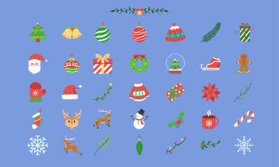 Christmas element flat illustration