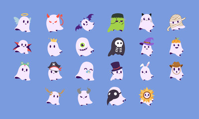 Ghosts use a variety of cute costumes