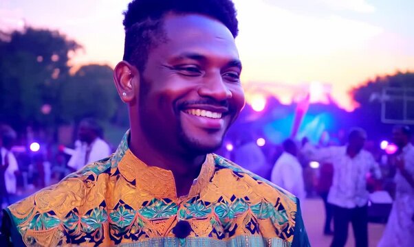 Zambian Man Enjoying Free Concert in the Park