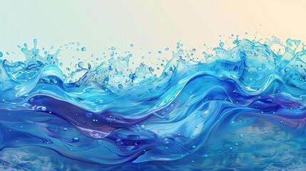 Dynamic blue waves and splashes layered over a gradient capturing the energy of summer