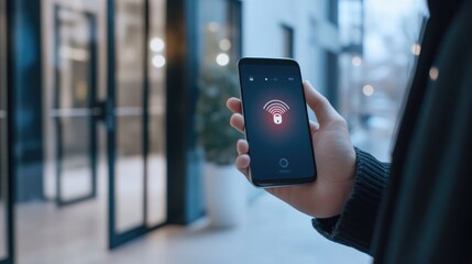 User receiving real-time alerts from a smart security system on a mobile device