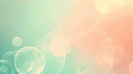 Calming backdrop with turquoise to peach gradient circular patterns and light reflections