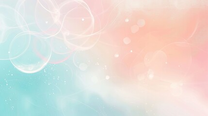 Peaceful pastel summer wallpaper with circular patterns and light blue-pink gradient