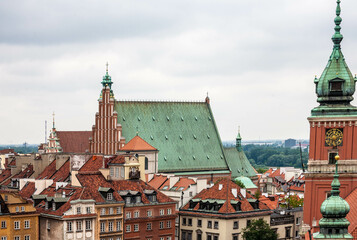 Obraz premium Stare Miasto w Warszawie widziane z lotu ptaka