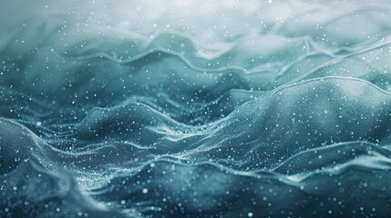 Mint green to navy winter wallpaper with organic frosted wave patterns and sparkles