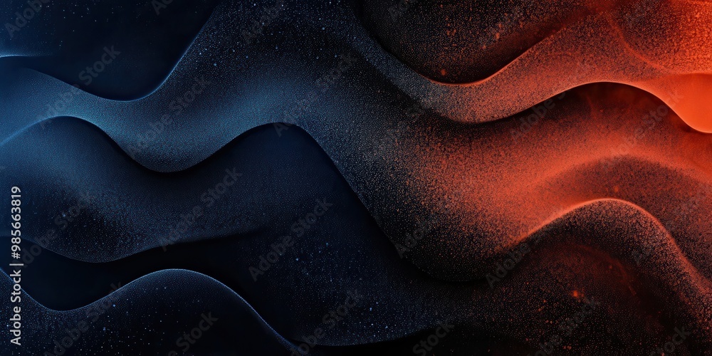 Poster Abstract waves in dark and light tones creating a dynamic visual effect.