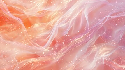 Delicate swirling patterns on a soft peach to lavender gradient spring background