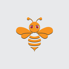Cute Cartoon Bee Icons Illustration