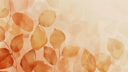 Geometric leaf shapes and apricot to sienna gradient create autumn wallpaper