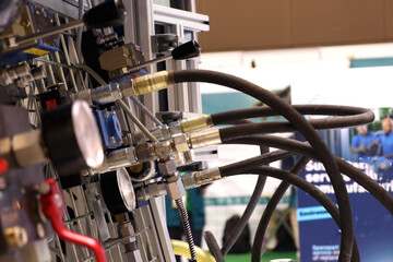 Obraz premium Photo of cable, gas, electricity and water networks in a factory or industry