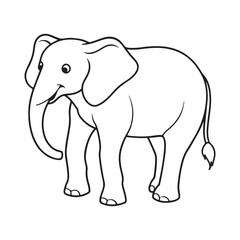 Creative Elephant Vector Line Art for Web Graphics.