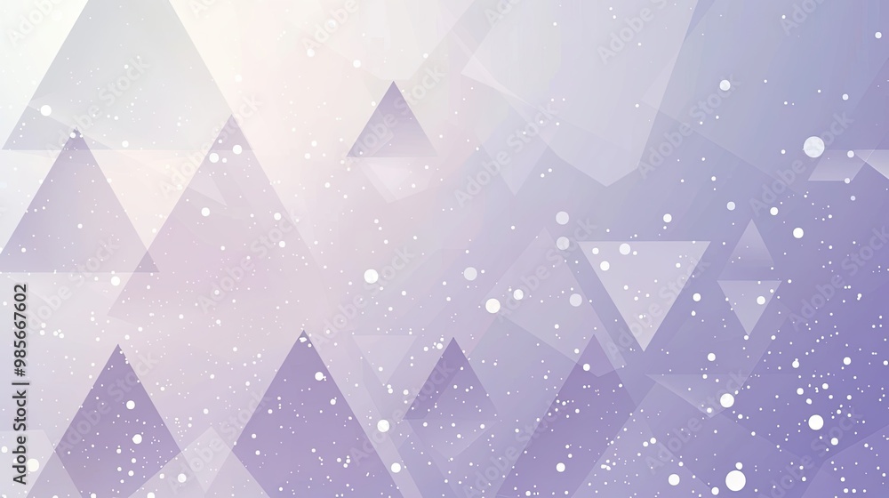 Poster Simple geometric shapes with frosty silver-to-lavender tones create a winter wallpaper