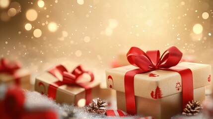 Holiday background with gift boxes