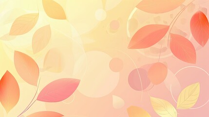 Simple abstract shapes with soft coral and yellow gradients in a spring background