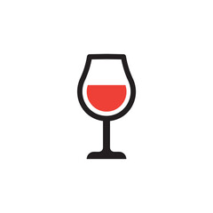 Wine glass icon logo design template isolated