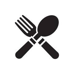 Cutlery icon logo design template isolated