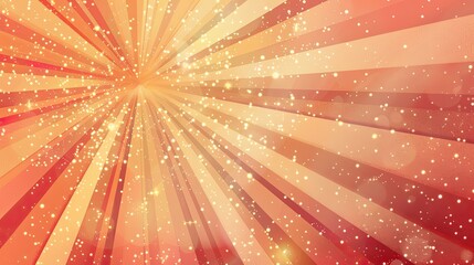 Warm-toned starbursts in gold and orange set against a gradient red-to-pink background