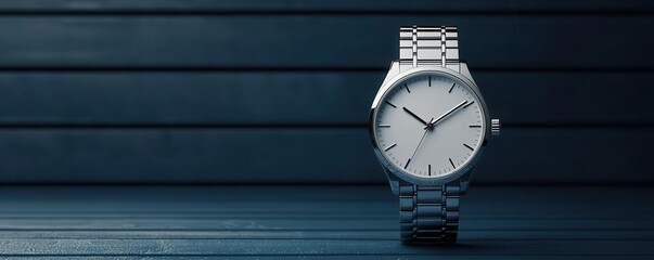 Craft an elegant wristwatch in a frontal perspective, emphasizing product-market fit for a realistic, high-quality rendering