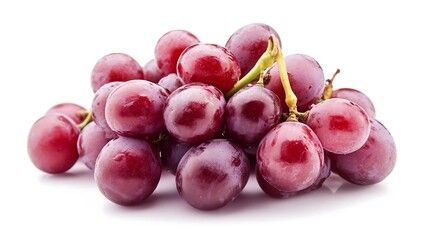 Fresh Red Grapes Isolated on White Background