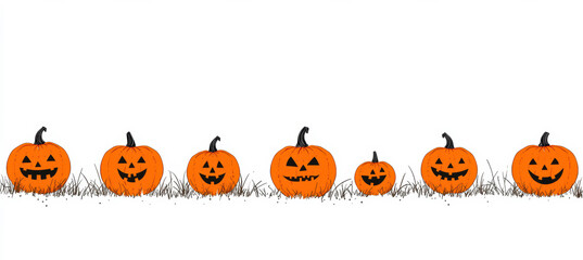 White Background with Jack-o'-Lanterns Template