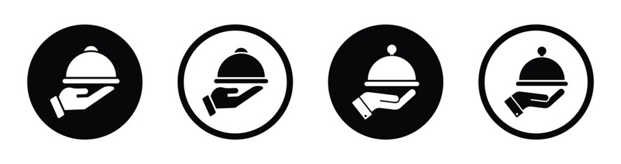 Fototapeta premium Food server vector icon isolated on a white background. Dinner server vector icon designs