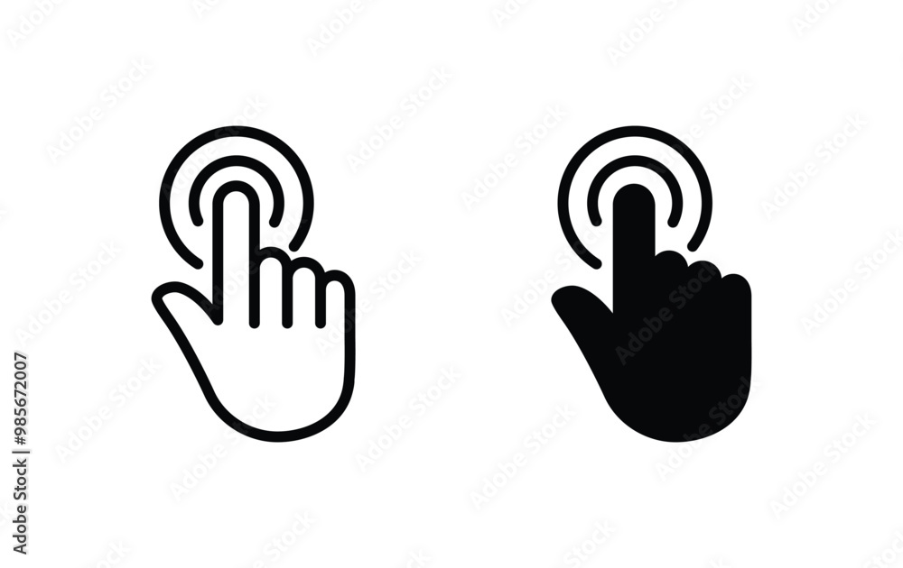 Poster hand cursor click icon vector