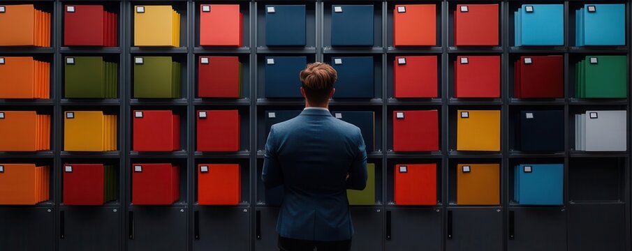 Back-office employee organizing files in a cloud-based system, symbolizing modern digital management of documents Cloud storage, Digital file management
