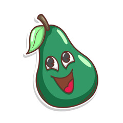 Funny doodle fruit cartoon with cute expression