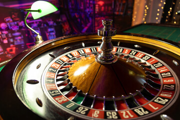 Casino roulette wheel ready to play and waiting for bets