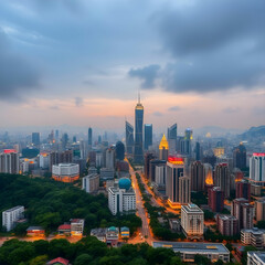 Fototapeta premium Urban skyline of Nanning in Guangxi province in China