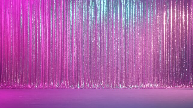 Sparkling pink tinsel background for festive glamorous events