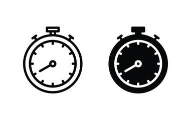 Obraz premium Time icon, stopwatch vector 