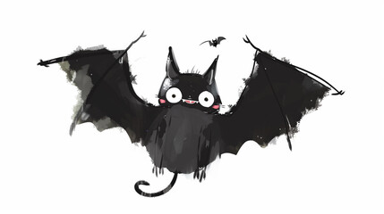 Fototapeta premium Bats with ink painting style