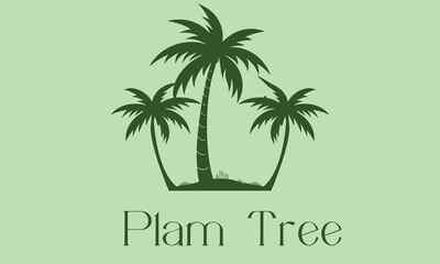 Vector Plam tree design plam tree silhouette icon