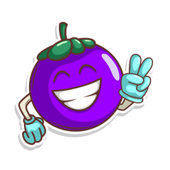 Funny doodle fruit cartoon with cute expression