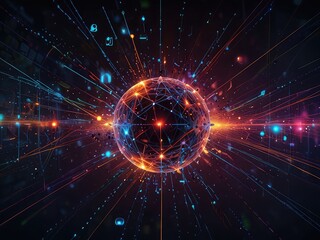 Obraz premium abstract background with code,abstract background,abstract fractal burst,abstract background with network,visualization of realms