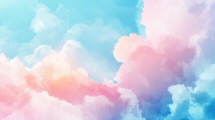 watercolor pastel pink with tranquil sky blue transparent background