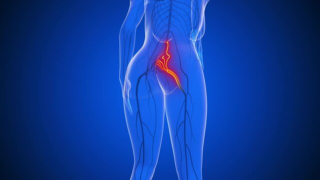 Sciatic nerve pain in the human body