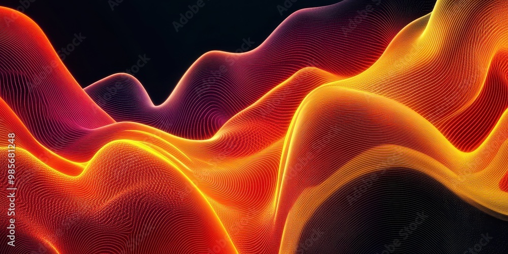 Aufkleber abstract waves of vibrant colors creating a dynamic visual flow.