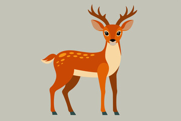 Deer animal icons set cartoon vector. Cute spotted forest deer. Wild nature