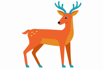 Deer animal icons set cartoon vector. Cute spotted forest deer. Wild nature