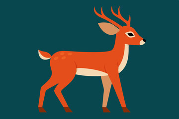 Deer animal icons set cartoon vector. Cute spotted forest deer. Wild nature