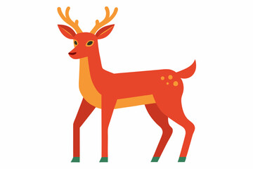 Deer animal icons set cartoon vector. Cute spotted forest deer. Wild nature